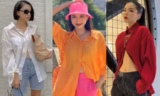 Mỹ nhân Việt mê sơ mi cài hững hờ: Thùy Tiên năng động, Kỳ Duyên khoe vòng eo con kiến