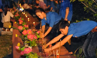 Tuổi trẻ Thái Nguyên thắp nến tri ân anh hùng liệt sỹ