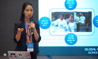Nghiên cứu sinh Nguyễn Thị Sao Ly chia sẻ tại Diễn đàn. Ảnh: Xuân Tùng