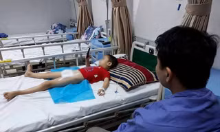 Bệnh nhi điều trị tại Bệnh viện Da liễu Trung ương.
