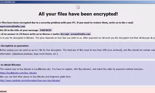 Một email đòi tiền chuộc mà hacker để lại. (Ảnh: Bkav)