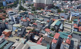 Toàn cảnh khu vực quanh hiện trường căn nhà trọ cháy ở Trung Kính