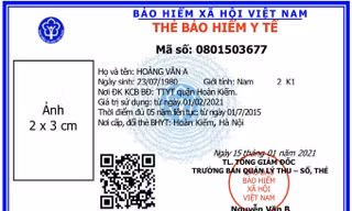 Mẫu thẻ BHYT mới từ ngày 1/42021