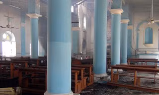 Nhà thờ tan hoang vì bị IS tấn công