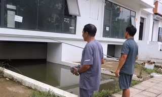 Câu cá dưới hầm biệt thự 'triệu đô' ở Hà Nội