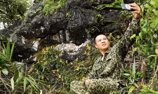 Anh Cảnh coi đây là chuyến đi "cả đời có một" vì chụp được quần thể loài lớn nhất từng gặp; chụp được cá thể hoa đôi khá hiếm và quần thể đột biến của loài hài Helen, trong chuyến đi hồi tháng 10/2020. Ảnh: Nhân vật cung cấp.