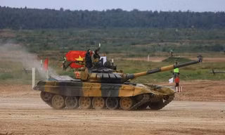 Kíp xe tăng của Việt Nam tại Army Games 2020. (Ảnh: Trần Hiếu/TTXVN)