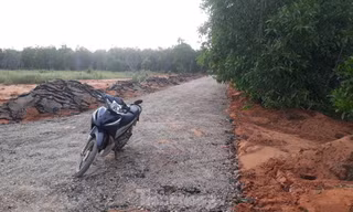Dân tự ý làm đường nhựa trên đất nông nghiệp để phân lô bán nền ở Phan Thiết