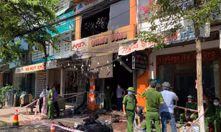Hiện trường vụ cháy. Ảnh: Nguyễn Ngọc