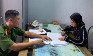 Đối tượng Then tại cơ quan điều tra. Ảnh: LĐO.