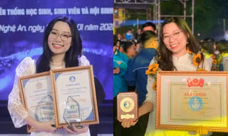 Chủ tịch Hội Sinh viên Trường Đại học Vinh nhận Giải thưởng Sao Tháng Giêng cấp Trung ương năm 2022