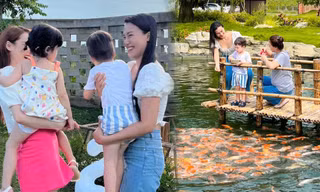 Hoàng Oanh đến nhà Nhã Phương - Trường Giang, 'check in' hồ cá koi bạc tỷ 