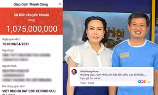 Khán giả xúc động khi Việt Hương đặt cọc 1 tỷ đồng xe cứu thương tặng ông Đoàn Ngọc Hải