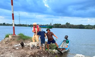 Cảnh sát giao thông cứu người phụ nữ nhảy cầu Bến Lức