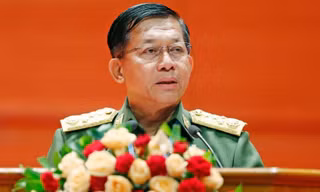 Tổng tư lệnh các lực lượng vũ trang Myanmar Min Aung Hlaing. (EPA)