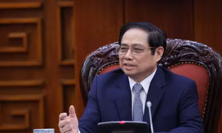 Thủ tướng Phạm Minh Chính tại cuộc tiếp Đại sứ Trung Quốc Hùng Ba. (Ảnh: Mofa)