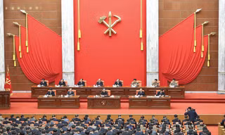 Quang cảnh cuộc họp của Trung ương đảng Lao động Triều Tiên vào tháng 2/2021. (Ảnh: KCNA)