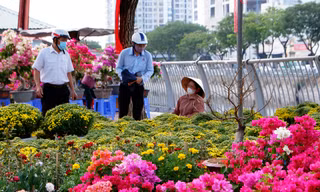 Thuyền hoa, cây cảnh cập bến Bình Đông phục vụ người dân TPHCM chơi Tết