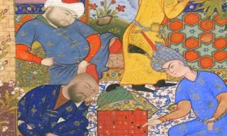 Tranh cổ vẽ người Ba Tư chơi cờ vua được trưng bày tại Viện Smithsonian (Mỹ). Nguồn: Wikipedia