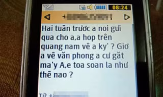 Tin nhắn gạ xin quảng cáo của một người xưng phóng viên của một tạp chí gửi tới cán bộ Hội Người mù TT-Huế.