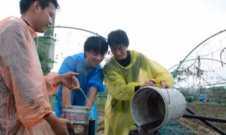 Sinh viên Nhật dùng tay không tiếp xúc với phân hầm cầu.