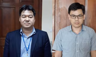 Bị can Nguyễn Hoài Giang (trái) và bị can Phạm Xuân Quang (phải). Ảnh: Cơ quan CSĐT.