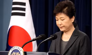 Tổng thống Hàn Quốc Park Geun-hye trong bài phát biểu trên truyền hình mới đây.