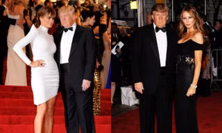 Vợ chồng Donald Trump diện đồ ăn ý khi sánh đôi
