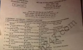 Đáp án đề thi vào lớp 10 môn tiếng Anh tỉnh Hải Dương