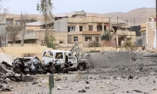 Thị trấn Bashiqa được quân đội chính phủ Iraq giải phóng khỏi IS. Ảnh: Reuters