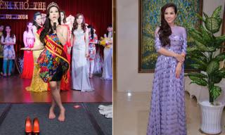 Hoa hậu Thu Hoài đi chân trần diễn catwalk