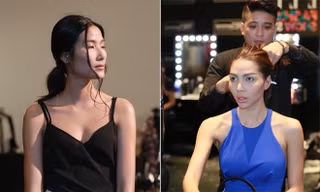 Hoàng Thùy, Minh Triệu quyến rũ trong hậu trường Elle Show