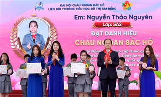 Tuyên dương 95 đội viên tiêu biểu tại Đại hội điểm Cháu ngoan Bác Hồ