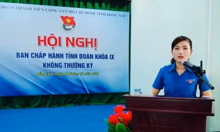 Chị Hồ Hồng Nguyên phát biểu nhận nhiệm vụ tại Hội nghị
