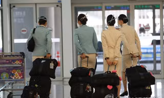 Tiếp viên hàng không hãng Korean Air. Ảnh: Yonhap