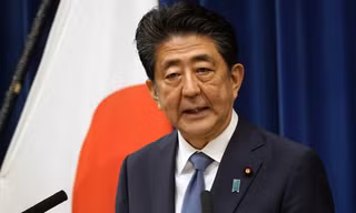 Ông Abe phát biểu chiều 28/8. Ảnh: AP