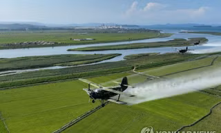 Ông Kim Jong-un lệnh cho máy bay quân sự phun thuốc bảo vệ mùa màng