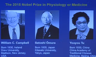 Ba nhà khoa học giành giải Nobel Y học năm 2015. Ảnh: Guardiana.