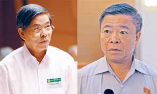 Ông Nguyễn Minh Quang (bìa trái) và Ông Võ Kim Cự. Ảnh: Như Ý.