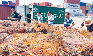 Một vụ nhập lậu đồng phế liệu và kim loại nhôm nhưng được doanh nghiệp khai là vải vụn.