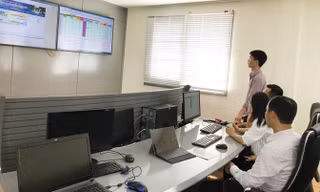 Trung tâm quản lý và xử lý dữ liệu quan trắc môi trường - Chi cục bảo vệ môi trường Hà Nội. Ảnh: Minh Tuấn.