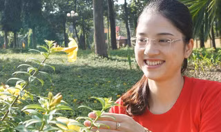 Phạm Thị Yến, đoàn viên Tập đoàn Viễn thông Quân đội. Ảnh: Nguyễn Minh.