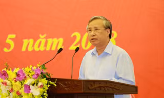 Ông Trần Quốc Vượng, Thường trực Ban Bí thư: Kiên quyết xử lý những cán bộ, đảng viên có sai phạm, tham nhũng. Ảnh: Như Ý.