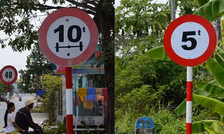 Biển báo trên cùng đoạn đường.