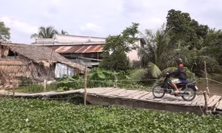 Chiếc “đò” độc đáo tại phường Bình Thạnh, TX. Long Mỹ, tỉnh Hậu Giang. Ảnh: Kim Hà.