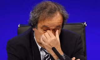 Chủ tịch UEFA Michel Platini có thể sẽ phải cách ly với đời sống bóng đá trong nhiều năm? Ảnh: AP.