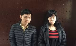 Chung và Kim Anh tại cơ quan điều tra.
