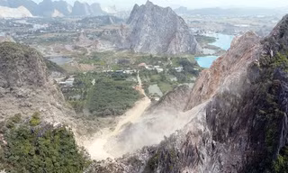 Mỏ đá tại núi Trại Sơn, xã An Sơn (huyện Thủy Nguyên, TP Hải Phòng).