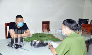 Bị can Ngô Gia Thứ tại cơ quan công an. Ảnh: Công an Hải Dương