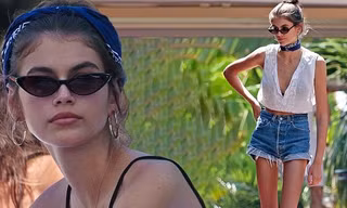 Thân hình khẳng khiu đến giật mình của con gái Cindy Crawford